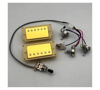 Arnés de cableado de piezas de guitarra Pastillas De Guitarra Humbucker Gold Mejoradas 4c Con Arnés De Cableado 2V1T/2V2T GOLD(Gold,2V2T)