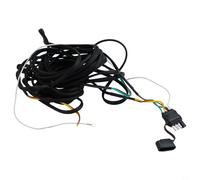 Arnés de cableado de remolque de 4 pines, kit de 5 cables de 22 9 pies con conector de arnés en Y para remolques marinos y caballos con capa exterior de malla de nailon y revestimiento de PVC