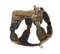 Arnés de cables para perros de trabajo - Chaleco de camuflaje del desierto, cuello ajustable, tejido de triple costura, resistente a las lágrimas, correas anchas, multi puntos para búsqueda