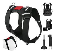 Arnés de cables para perros para cámara, soporte para arnés de perro, correa suave y ajustable, cofre para mascotas y fijación trasera con base de montaje