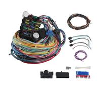 Arnés de cables universal de 21 circuitos para modificación de vehículos, compatible con motores GM, Ford y Mopar, luces, cerraduras de puertas, indicadores y elevalunas eléctricos.