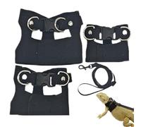 Arnés de cables y cuerda de tracción para barbudos - correa ajustable para reptiles | arnés de cables de vacaciones y comodidad para Lezard | Pequeños animales fáciles de poner para paseos marítimos y