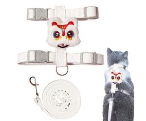 Arnés de chaleco para perro, ropa antiescape para cachorros con decoración de león de baile, dureza ajustable del pecho para gatos, perros y mascotas