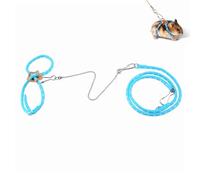 Arnés de Correa Ajustable para hámster, Correas de Pecho de Conejillo de Indias de algodón, Correa de Entrenamiento para hámster con Campana para Caminar con Planeador de azúcar, (Azul)