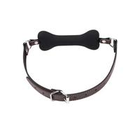 Arnés De Cuero Macizo Para Adultos, Mordaza De Silicona Con Forma De Hueso De Perro, Tapón Bucal Pequeño, Accesorio Sexual Para Coquetear Para Parejas, Adultos Mayores De 18 Años, Color Negro, Ta