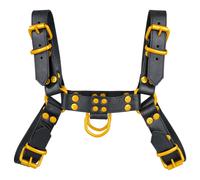 Arnés de cuero para hombre - negro/amarillo - FetishGear™ by MEO® - Tamaño - grande