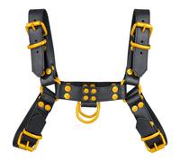 Arnés de cuero para hombre - negro/amarillo - FetishGear™ by MEO® - Tamaño - pequeño