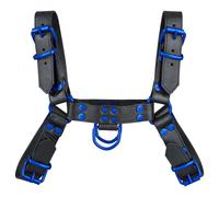 Arnés de cuero para hombre - negro/azul - FetishGear™ by MEO® - Tamaño - medio