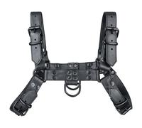 Arnés de cuero para hombre - negro/negro - FetishGear™ by MEO® - Tamaño - grande