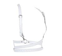 Arnés de cuero para mujer, arnés punk, cinturón de cuero punk, corsé debajo del busto, parte superior con correa, cinturón de cadena para el cuerpo, corsé debajo del busto con correas, Gancho blanco