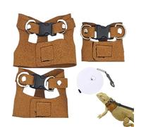 Arnés de dragón barbudo, correa de tracción ajustable, 12 x 12 x 2 cm, suministros para mascotas pequeñas, camaleones, cobayas, hámsters, hurones, de entrenamiento al aire libre