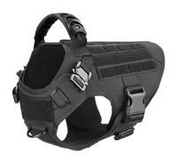 Arnés De Entrenamiento para Acampar De Perros Tácticos Militares con Manejo De Control De Nylon Ajustable para Pastores Alemanes Bulldogs Franceses,Negro,SG