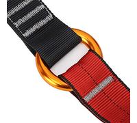 Arnés de Escalada para Niños, Cinturón de Seguridad de Poliéster de Alta Resistencia con Hebillas de Acero de Aleación, para Escalada en Roca, Senderismo, (Trompeta negra y roja (3-10 años))