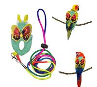 Arnés de Loro, pañales de Doble Capa para pájaros con Correa de Cuerda voladora, pañales de Loro, Reutilizable, arnés de Entrenamiento al Aire Libre para pájaros, Loros, cacatúas