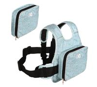 Arnés de motocicleta para niños, Arnés de motocicleta para niños Transpirable Ajustable con tira reflectante y bolsillos de clasificación Protector plegable, Azul claro