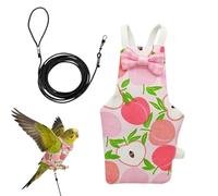 Arnés de pájaro - Comfortable Pet Parrot Suit With Training Rope | 3,35 x 2,17 60 g | Cockatiel Harness | Breathable Harnes For Lovebirds Macaws Parakeets Conures Cockatiels Finches, Polyester