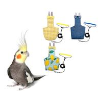 Arnés de pañales para pájaros, ropa de traje de vuelo con correa voladora de 80 pulgadas para loros, conure, cacatúa, mascotas, pájaros, peso de 80 a 105 gramos, 3 piezas, incluyendo tres correas y