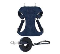 Arnés de pecho para perros - Chaleco de mezclilla de malla ajustable con cierre rápido, hebilla segura, transpirable, secado rápido, S/M/L | Entrenamiento para caminar para cachorros pequeños y