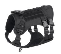 Arnés De Pecho para Perros Táctico Militar Resistente Al Aire Libre con Control De Control De Entrenamiento De Perros Arnés De Caza para Los Pastores Alemán De Labrador,Negro,Metro