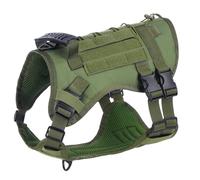 Arnés De Pecho para Perros Táctico Militar Resistente Al Aire Libre con Control De Control De Entrenamiento De Perros Arnés De Caza para Los Pastores Alemán De Labrador,Verde,S