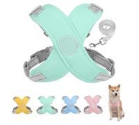 Arnés de Perros con Correa de Correa y cómodo y cómodo Paso Reflectante, Suave y Acolchado en Chaleco de Perros sin estrangulamiento, tamaños pequeños medianos pequeños Anti-Breakaway no-Chew (Rosa,