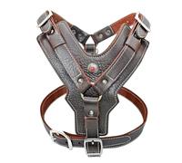 Arnés De Perros con Manejo De Control Rápido Manejo Suave Y Cómodo De Cuero PU Gran Entrenamiento De Perros Arnés De Caza Vest para Labrador Bulldogs,Marrón,3XL
