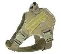 Arnés De Perros Táctico Militar De Nylon Ajustable Doberman Pinscher Bulldog French Bulldog Training Chaleco para Perros Medianos A Grandes,Verde,S