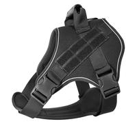 Arnés De Perros Táctico Militar De Nylon Ajustable Doberman Pinscher Bulldog French Bulldog Training Chaleco para Perros Medianos A Grandes,Negro,SG