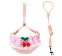 Arnés de Perros y Set de Correa, diseño de Encaje Lindo Cereza Suave y Transpirable Ajuste de Cachorro Ajustable Set para Caminar, Correr, Entrenamiento, m