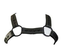 Arnés de piel auténtica para hombre, color negro, hecho a mano, color azul (L/XL)