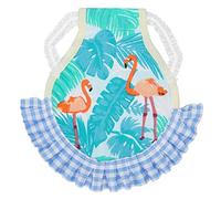 Arnés de Pollo con Estampado de Cuadros, Dobladillo con Volantes, cómodo y Transpirable, Chaleco para Caminar para Mascotas, para Pollo, Pato, Ganso, Tela Suave y Gruesa con Banda (Pájaro)