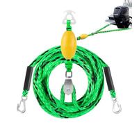 Arnés de remolque para barco, cuerda de tracción soporta hasta 4 usuarios, con gancho y polea giratoria de 360 grados, cuerda de tubo de barco, para barra de pontón, inflables, kayak, surf, río