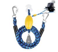 Arnés de remolque para tubo, cuerda de tracción soporta hasta 4 usuarios, con gancho y polea giratoria de 360 grados, cuerdas de esquí, deportes acuáticos, para barra de pontón, inflables, kayak, surf