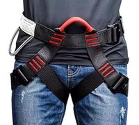 Arnés de seguridad: equipo de rappel ajustable de medio cuerpo, construcción de acero de aleación de poliéster, capacidad de carga resistente de 15 KN, tamaño de cintura 70-120 cm | Cinturón de escala