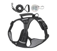 Arnés de seguridad para mascotas, correa reflectante ajustable, chaleco para caminar sin tirones, equipo de control canino reforzado y resistente, accesorio de fijación segura para ciclismo