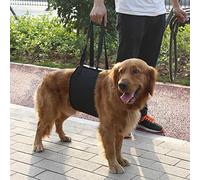 Arnés de Seguridad portátil para Perros Negros arnés de rehabilitación de Asistencia de elevación con manija para Ayuda Canina(XL)