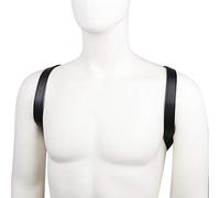 Arnés de tiras Top corto para hombre Cuerpo de cuero Arnés para el pecho Cinturón Soporte para el hombro Anillos en O Cinturón gótico Punk Ajustable Hebillas a presión Correas Clubwear Disfraz Cospla