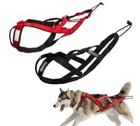 Arnés de Tiro para Perros, Arnés Mushing Husky con Espalda en X para Perros Trineo Ejercicio, Arneses de Tiro de Peso para Mascotas, Bikejoring, Skijoring, Trineo de Perros Grandes de Carrera