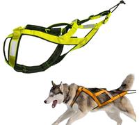 Arnés de tracción para perro, arnés de tracción para perro, husky de espalda en X, arneses husky de tracción de peso para mascotas para ejercicio de trineo, trineo de mascotas, ciclismo (verde, M)