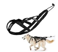 Arnés De Tracción para Perros, Arnés De Mushing con Espalda En X para Ejercicios De Trineo, Arnés De Trineo con Peso para Perros Grandes, Husky, Skijoring Y Scootering,Negro,L