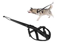 Arnés de tracción para Perros, arnés de Trineo Ajustable para Perros para Entrenamiento de comportamientos, tracción de Pesas, canicross, ski-joring, Negro