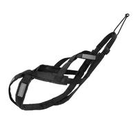 Arnés de trineo para perros medianos a grandes, arnés de tracción de peso con espalda en X, arnés acolchado reflectante para esquí, ciclismo, canicross, impermeable, negro, L