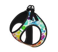 Arnés de verano para cachorros con estampado de corazones arcoíris con reflectante, accesorios para perros y gatos pequeños, medianos y grandes