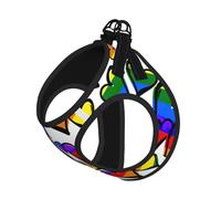 Arnés de verano para cachorros con estampado de corazones del orgullo gay de color arcoíris con reflectante, accesorios para perros y gatos pequeños, medianos y grandes