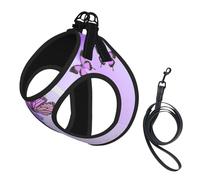 Arnés de verano para cachorros con estampado de mariposas moradas, reflectante, accesorios para perros y gatos pequeños, medianos y grandes