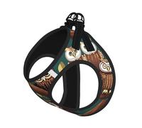 Arnés de verano para perro con estampado de búho mágico con correa, ajustable y reflectante, arnés de chaleco para mascotas