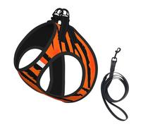 Arnés de verano para perro con estampado de leopardo y tigre naranja, chaleco suave y ligero, arnés transpirable para mascotas reflectante para caminar fácilmente