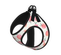 Arnés de verano para perro con estampado de melocotón rosa, chaleco suave y ligero, arnés transpirable para mascotas reflectante para caminar fácilmente