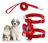 Arnés de viaje para gatos, correas antiescape para cachorros con decoración de león de baile, dureza ajustable para gatos, suministros de uso al aire libre para caminar, trotar y entrenar
