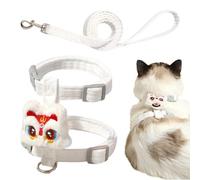 Arnés de Viaje para Gatos, Correas antiescape para Cachorros con decoración de león de Baile, Suministros de Uso al Aire para Mascotas, arnés de Pecho Ajustable para Todas Las Razas de